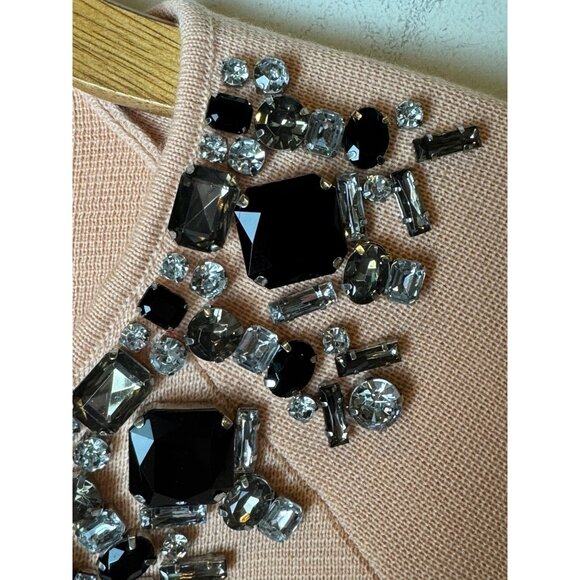 Ann Taylor Sweater Women XS Pink Wool Blend Jeweled Neckline Pullover Preppy - Picture 7 of 9